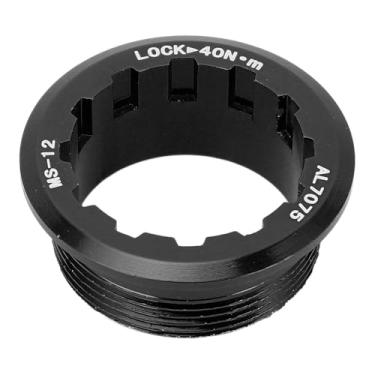 Imagem de Capa de Travamento do Volante do Ciclo, Liga de Alumínio 12 Velocidades Cassete Lockring para M7100 M6100 M8100 Volante de 12 Velocidades (Preto)
