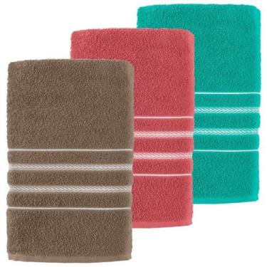 Imagem de Kit 3 Toalhas de Banho 100% Algodão Teka Escala 65 X 130 cm cores sort