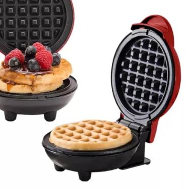 Imagem de Máquina De Waflle 110V Elétrica Redonda Forma Mini Aparelho Para Fazer Waffle Wafer Waffles Waflles Panqueca Elétrico Antiaderente Aquecimento Rápido
