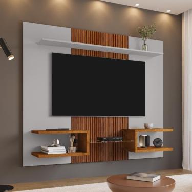 Imagem de Painel Para Tv 55 Polegadas Pleiades Off White Nature Ripado