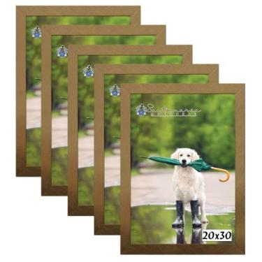 Imagem de Kit 5 Molduras Porta Retrato 20X30 Dourado - Santamaria Molduras