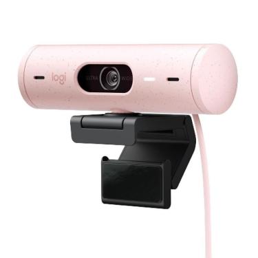 Imagem de Webcam Logitech Brio 500, Full HD 1080P, 30 FPS, USB-C, Rosa - Rosa - Unissex - Único-Unissex