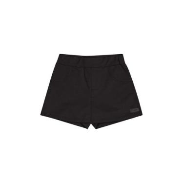 Imagem de Short-Saia Infantil em Moletom para Menina Quimby, Preto, 1
