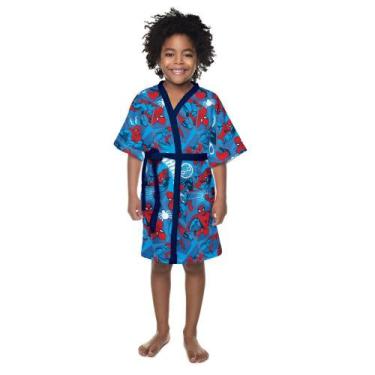 Imagem de Roupao Aveludado Infantil Quimono Estampado Tamanho P - Spider Man - L