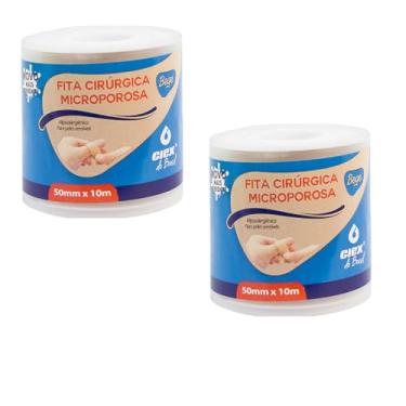 Imagem de Fita Microporosa 50X10 Kit Com 2 Unidades
