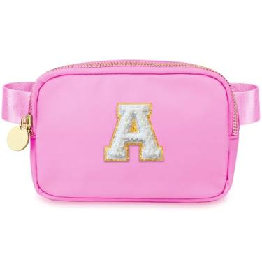 Imagem de DANCOUR Pochete feminina com alça ajustável, bolsa tiracolo moderna para viagens, caminhadas, corrida, uso diário, leve, pequena, para mulheres e meninas, Rosa choque - "A", One Size