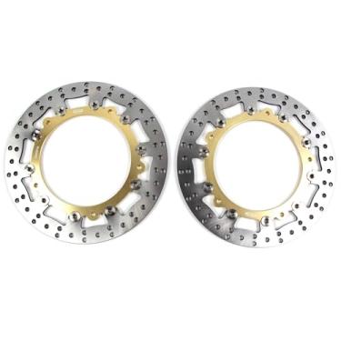 Imagem de 1 par de discos de freio dianteiros flutuantes de rotores compatíveis com BMW K1200LT 1999-2000 não ABS, K1200RS 1997-2000, R1200C 1997-2001 CLASSIC 2003, peças de acessórios de motocicleta douradas
