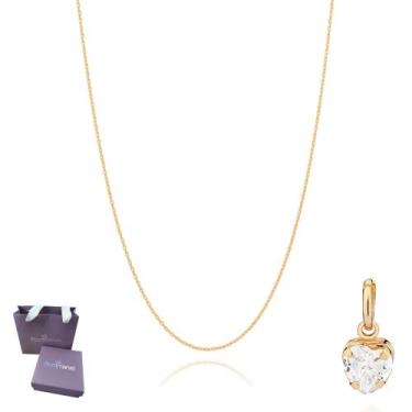 Imagem de Rommanel Presente Feminino Banhado Ouro 18k Coração Com Zircônias