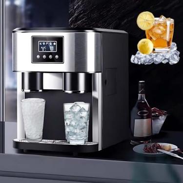 Imagem de Combo de máquina de gelo e dispensador rápido - produção de 16 cubos em 9 minutos, saída de 40 lb, modos de recarga dupla, tanque de 1,8 L + isolamento