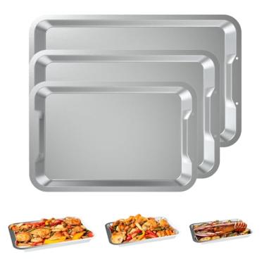 Imagem de PETKAO Conjunto de assadeiras para Ninja B33003 Foodi NeverStick Premium, assadeiras de biscoito para assadeira Ninja, pode ser lavada na lava-louças, com 25 x 38 cm, 28 x 43 cm e 30 x 48 cm, 30 x 48