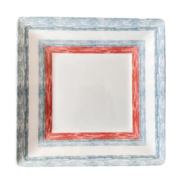 Imagem de Prato Raso Quadrado Decorado De Melamina 21cm