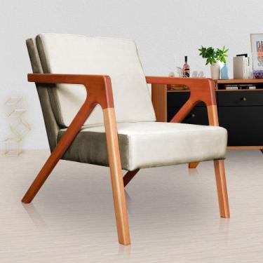 Imagem de Poltrona  Decorativa monalisa belo tok - veludo Bege