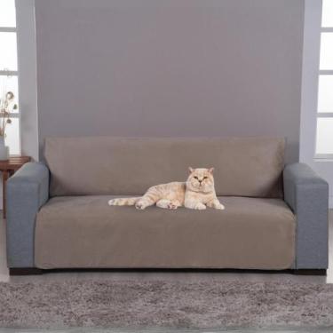 Imagem de Capa E Manta De Sofá Antigato Kit 2 E 3 Lugares  Bege Pronta Entrega -