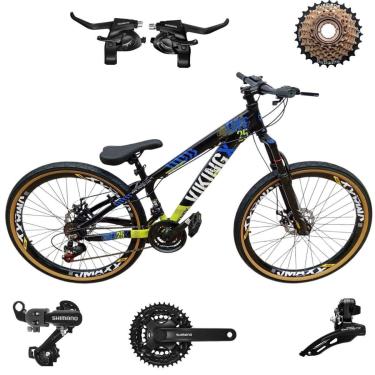Imagem de Bicicleta 26 VikingX T25 21v Shimano Avançado Freeride Pneu Aro 26 Balão Faixa Amarela-Unissex