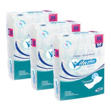 Imagem de Kit com 3 Pacotes Fralda Descartável Geriátrica Vita Plus Adulto Revenda Fita (G)