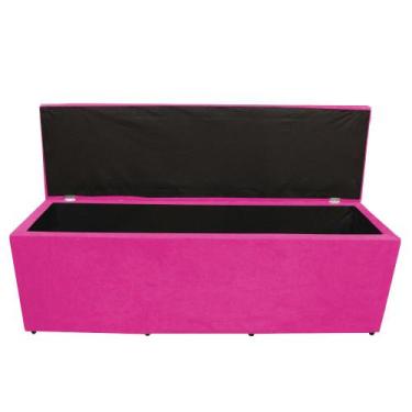 Imagem de Calçadeira Baú Paris Queen 160 cm Botão Strass Suede Rosa Pink Do Lar 