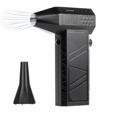 Imagem de Funio Mini ventilador violento portátil, ventilador turbo com bateria de 4000 mAh, espanador de ar comprimido, regulação de velocidade contínua, saída dupla, forte adsorção magnética, motor sem escova