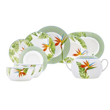 Imagem de Aparelho de Jantar Royal Fine China Hidden Paradise Sobremesa 24 Peças.