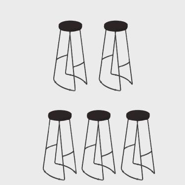 Imagem de Kit 05 Banqueta Alta Lena Industrial Bar Balcão Bistrô Ferro e Madeira Maçiça Capa Corino Marrom - Ahz Móveis