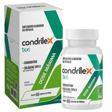 Imagem de Condrilex duo C/60 cápsulas condroitina + colágeno tipo ii kit C/2 caixas