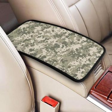 Imagem de DORKEIXIA Camuflagem digital pixel tático militar militar console central apoio de braço almofada universal para console central de carro capa de caixa de assento para Sedan, Van, SUV, caminhão carro