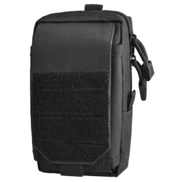 Imagem de TRIWONDER Bolsa Tactical Molle para celular coldre EDC/EMT Gear Tool Gadget cinto externo bolsa de cintura organizador de bolso (preto)