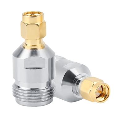 Imagem de 2PCs Tipo N Adaptador SMA, Conversor de Teste de Adaptador Coaxial de Conectores RF, 100% de Material Novo e de, Material de Cobre, Largura de Banda de Frequência Ampla,