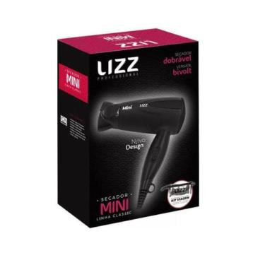 Imagem de Secador de Cabelo Lizz Mini Preto 1200W Kit Viagem Bivolt - LIZZ PROFE