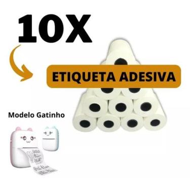 Imagem de Etiqueta Adesiva Para Mini Impressora Gatinho - 10 Rolos - TITANNET