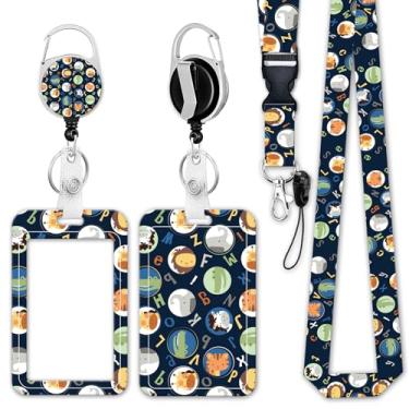 Imagem de Porta-crachá de identificação com cordão, clipe retrátil para enfermeira médica, alça removível para pescoço, porta-cartões de identificação, chaveiros para estudantes, professores, funcionários de