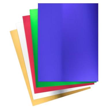 Imagem de Hygloss Produtos Folhas de cartolina metálicas – 25 folhas, 56 x 71 cm – 5 cores sortidas – Resistente 10 unidades – Papel alumínio para artesanato, álbuns, pôsteres e decorações