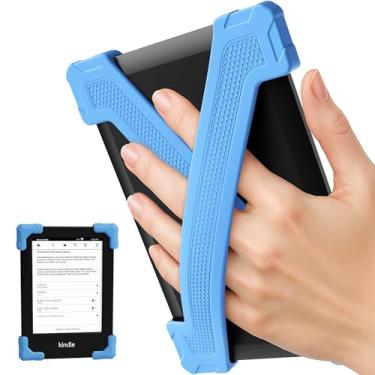 Imagem de ELETIUO Alça de mão para Kindle Basic Gen 11 (2022) e Kobo Nia-pacote com 2 empunhadura leve de silicone para leitores eletrônicos de 15 cm, suporte antiderrapante seguro para leitura confortável