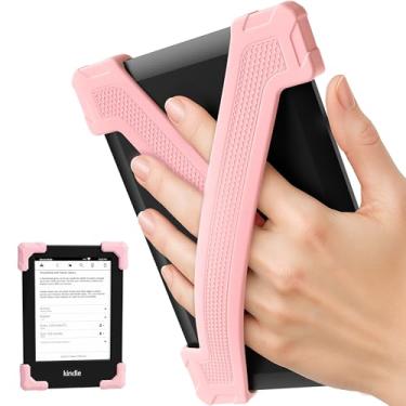 Imagem de ELETIUO Alça de mão para Kindle Basic Gen 11 (2022) e Kobo Nia-pacote com 2 empunhadura leve de silicone para leitores eletrônicos de 15 cm, suporte antiderrapante seguro para leitura confortável