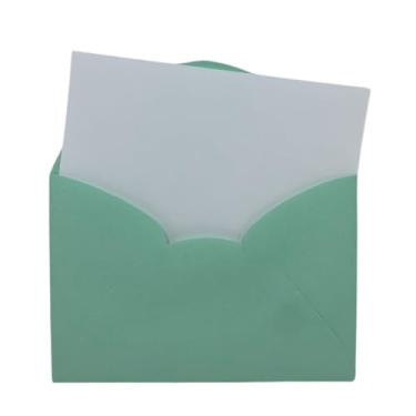 Imagem de Envelopes Mini Convite Verde + Cartão Branco Kit 100 Unidades | 11,5x8cm - Visita, Lembrancinha, Chá de Revelação, Mimo