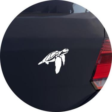 Imagem de Adesivo de Carro Tartaruga Marinha - Cor Branco - Melhor Adesivo, Bran