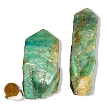 Imagem de 1 Aventurina Azul Pé Bico e Corpo Polido 300 a 400g Aprx9 cm - Cristai