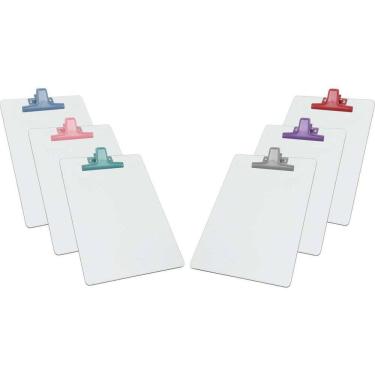 Imagem de Prancheta A4 Mdf Branca Com Prendedor Colorido