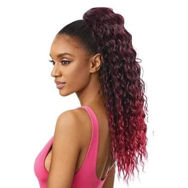 Imagem de Aplique Rabo de Cavalo Cacheado Marsala Identico ao Cabelo Humano