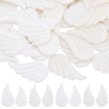 Imagem de SUNNYCLUE 1 caixa com 30 pares de berloques de asa de anjo branco cabochão de resina de Natal mini contas de fada enfeites para scrapbooking flatbacks cabcohons para fazer joias capa de celular