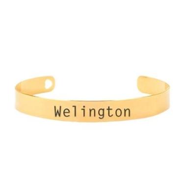 Imagem de Bracelete Personalizado Gravação Nome Welington Banhado Ouro 18K - 999003223-Feminino