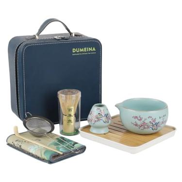 Imagem de DUMEINA Conjunto de 8 batedores Matcha, com 1 bolsa de armazenamento de couro, kit de pó matcha para cerimônia, conjunto de chá matcha para fazer latte, conjunto de batedor matcha e tigela com colher