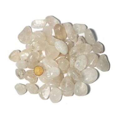 Imagem de 1 kg Cristal Transparente Rolado Pedra M 20 a 35mm Tipo C - Cristaisde