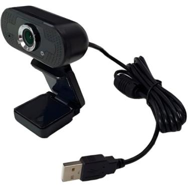 Imagem de Webcam Full HD 1080p com Microfone Integrado, USB, 30fps, Ângulo de 85°, Base Ajustável, Preta