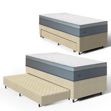 Imagem de Cama Box com Colchão de Molas Ensacadas Pillow In Elite + Auxiliar de Espuma Unique Solteiro 88cm