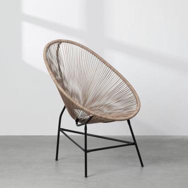 Imagem de Poltrona Acapulco com Estrutura Preta - Areia