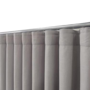 Imagem de Cortina Wave Gaze de Linho com Forro Microfibra Trilho Suíço MAX Largura 6,00m Altura 2,40m (Cinza)
