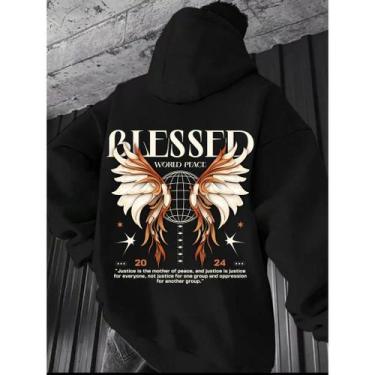 Imagem de Moletom Estampado Blessed Streetwear Casaco Frio Unissex - Core Base, 