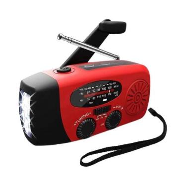 Imagem de Manivela Solar Portátil Rádio De Emergência Am Fm Sos Alarme Meteorolo
