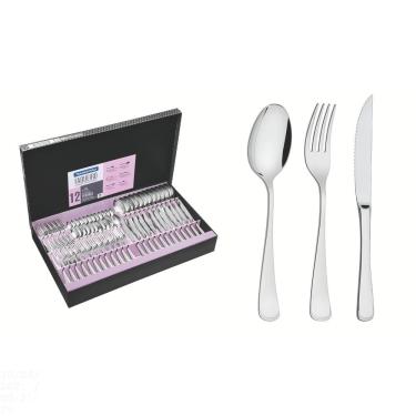 Imagem de Faqueiro Mônaco Em Aço Inox Com Facas Para Churrasco Forjadas 6mm Acabamento Alto Brilho