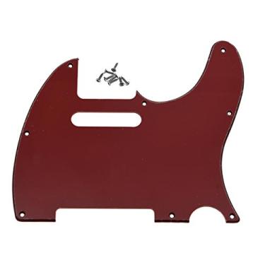 Imagem de KAISH 8 Hole Tele Style Pickguard TL Guitar Pick Guard Placa de raspar para Tele/Telecaster Vermelho 3 Camadas
